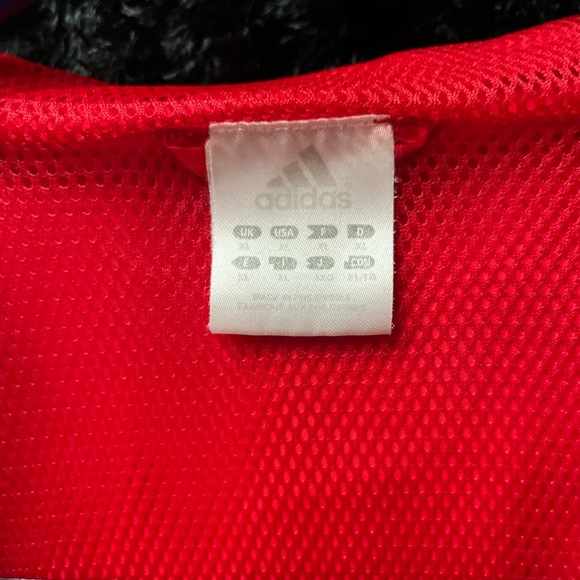 ADIDAS MENS (XL) Basic 3-Stripes Wind Ready Jacket Red w/black stripes like new - Picture 6 of 7